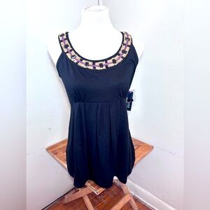 a.n.a. A New Approach Jeweled Neckline Sleeveless Blouse NWT